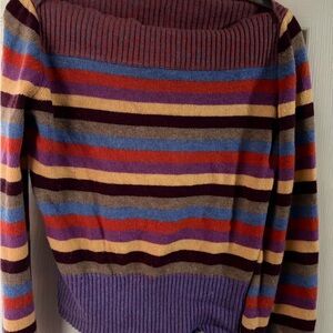 D&G Colorful Striped Cowl Neck Sweater